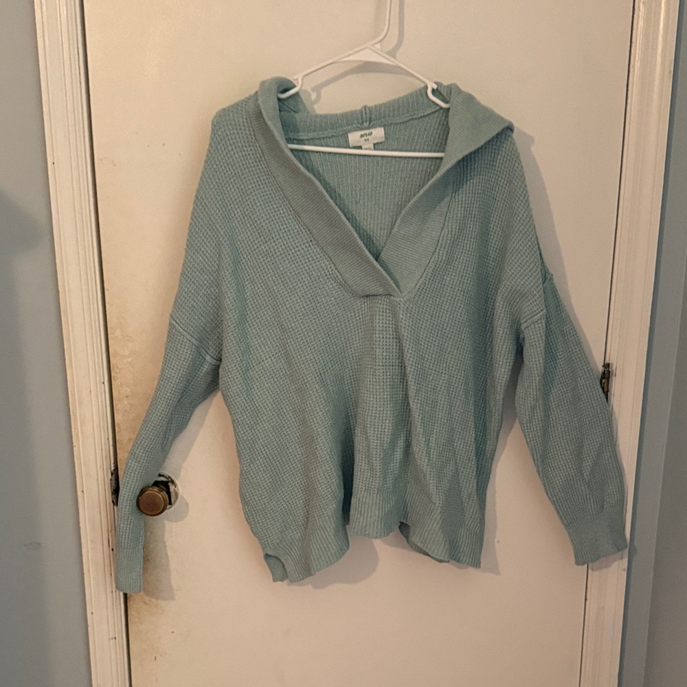 Aerie Soft Blue V-Neck Sweater